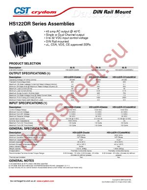 HS122DR-CC2450W3U datasheet  